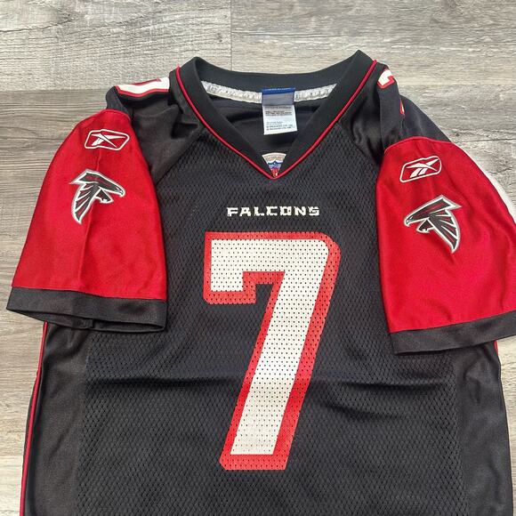 Vintage Y2K Reebok NFL Atlanta‎ Falcons Vick #7 Black Youth M Football Jersey - Picture 1 of 8